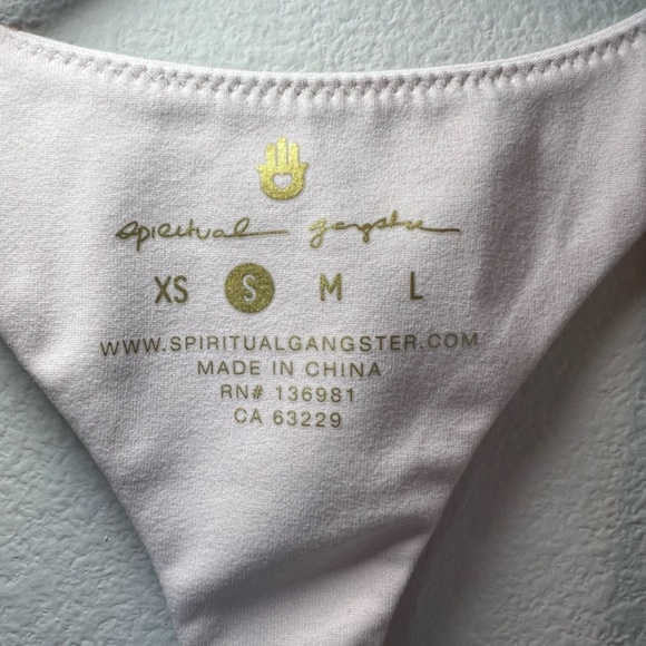 Spiritual Gangster Leopard Print Sports Bra - Cream and Gold - Picture 2 of 13